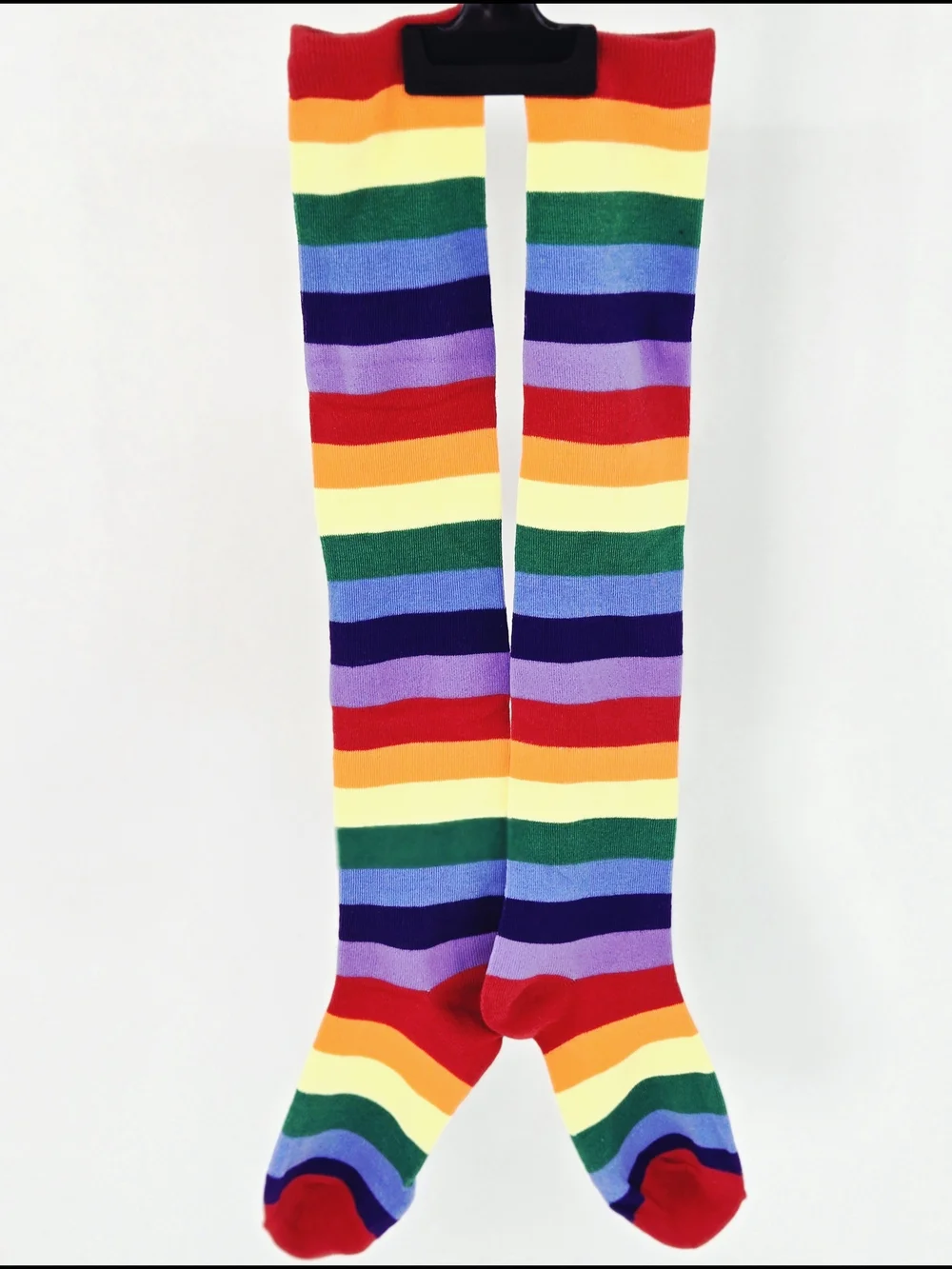 NEW! 🌈 🧦 PRIDE & SOLIDARITY Rainbow Striped HIGH SOCKS CUTE RETRO FUN ONE SIZE